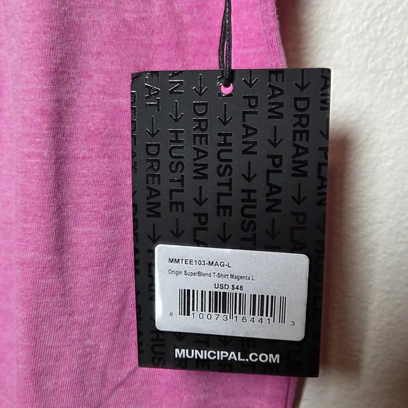 NWT Municipal Origin SuperBlend T-Shirt Large Magenta - Picture 3 of 5